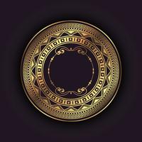 Elegant background with gold circular frame  vector