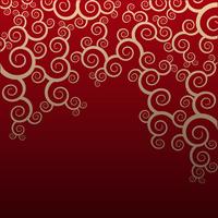 Seamless Floral Pattern on red background vector