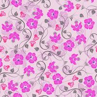 Seamless purple floral wallpaper vector