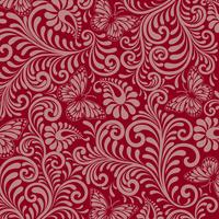 Seamless Floral Pattern on red background