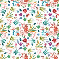 beautiful bird floral colorful pattern background hand drawn