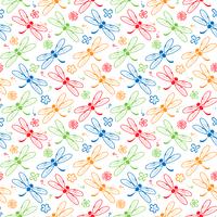 dragonfly colorful pattern background vector