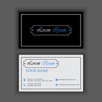 vintage luxury and Clean Business Card Template with blue black color vector