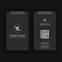 vertical  Modern Creative and Clean Business Card Template with dark color vector