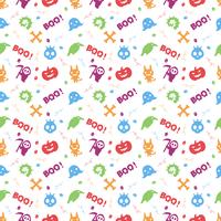 cute colorful hallowen pattern background vector