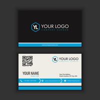 Modern Creative and Clean Business Card Template with blue black vector