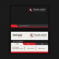 Creative and Clean Business Card Template. Black and Red Colors vector