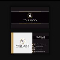 Modern Creative and Clean Business Card Template with gold dark  vector