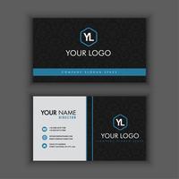 Modern Creative and Clean Business Card Template with Blue black color vector