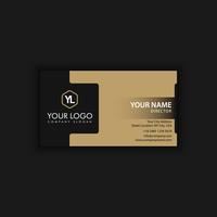 Modern Creative and Clean Business Card Template with gold dark color vector