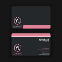 Modern Creative and Clean Business Card Template with pink black vector