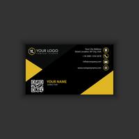 Modern Creative and Clean Business Card Template with yellow lin vector