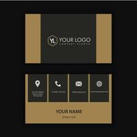 Modern Creative and Clean Business Card Template with gold dark  vector