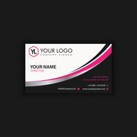 Modern Creative and Clean Business Card Template with pink black color vector