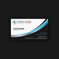 Modern Creative and Clean Business Card Template with blue dark  vector