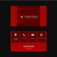 Modern Creative and Clean Business Card Template with Red Black  vector