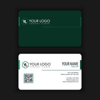 Modern Creative and Clean Business Card Template with green dark vector