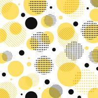 Abstracto moderno amarillo, patrón de puntos negros con líneas en diagonal sobre fondo blanco. vector