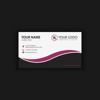 Modern Creative and Clean Business Card Template with purple black color vector
