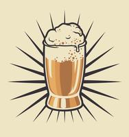 Color illustration of beer glass  vector