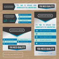 Blue Advertising Banner Collection vector