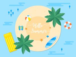 Summer vacation, Summer beach poster vector illustration