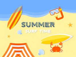 Vacaciones de verano, ilustración de vector de cartel de playa de verano