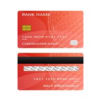 Credit card red front and back isolated on white background. vector illustration concept. design for business shopping  payment.