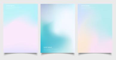 Abstract holographic poster set with gradient mesh retro style. vector