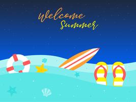 Summer vacation, Summer beach poster vector illustration