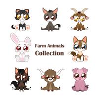 Farm animals collection vector