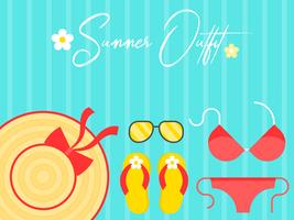 Summer vacation, Summer beach poster vector illustration