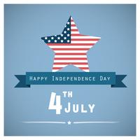 Saludo del día de la independencia con la bandera de EE.UU. en forma de estrella vector