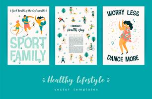Healthy lifestyle vector templates.