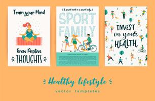 Healthy lifestyle vector templates.