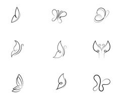Diseño de icono de mariposa de belleza vector