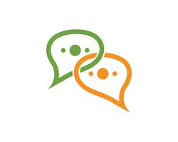 Discurso de burbuja chat icono Logo plantilla vector