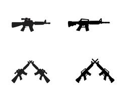 Gun silhouette vector black color