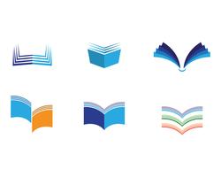 Libro de lectura de iconos de logotipo y símbolos de plantilla vector
