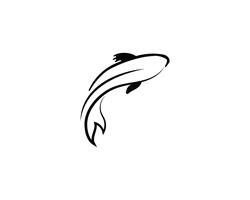 carp koi design on white background. Animal. Fish Icon. Underwater. Easy editable layered vector