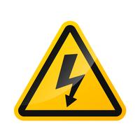 Vector de señales de advertencia de señal de peligro de alto voltaje aislado en un fondo blanco