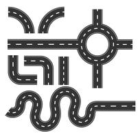 Road pattern set, curve for mapping Travel infographic concept. vector