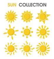 The colorful cartoon sun in a simple format. vector