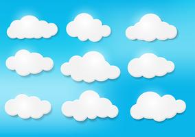 Clouds in the sky in various forms. Light and shadow make the picture look beautiful. vector