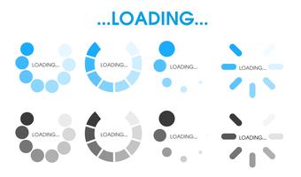Load status icon Is waiting to process the data In various forms vector
