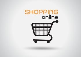 icon Shopping carts in department stores On a gradient gray background that looks modern. vector