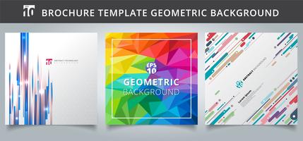 Establecer plantilla geométrica cubre diseño. vector