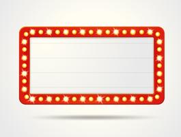 Vector label frames of empty retro light boxes for inserting your text.
