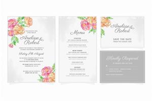 Floral Wedding Stationery Set vector