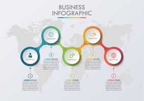 Visualización de datos empresariales. Iconos de infografía de línea de tiempo diseñados para la plantilla de fondo abstracto vector